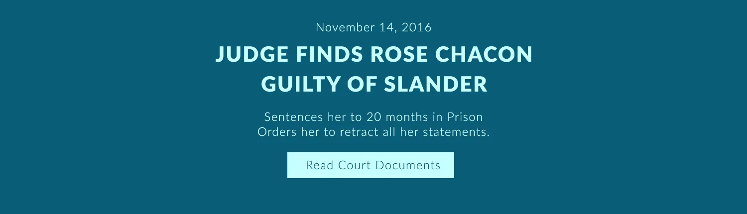 Rose Chacon guilty of slander